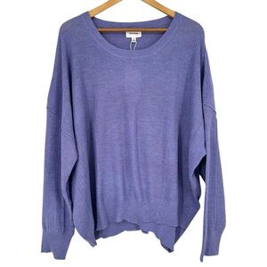 Heyson Fine Knit Lavender Layered Hem Sweater size 2X Long Sleeve NWT